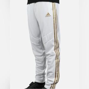 Adidas White Joggers with Gold Stripes